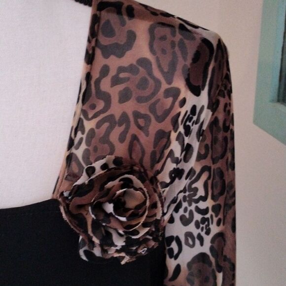 Animal Print and Black Top - Picture 3 of 9